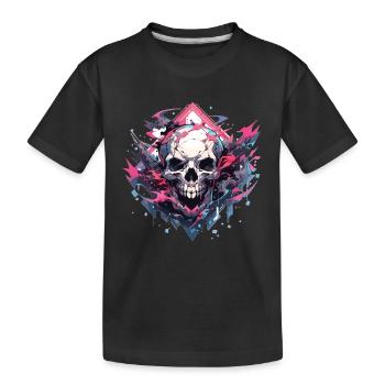 Totenkopf - Kinder Premium Bio T-Shirt - Schwarz - Vorne