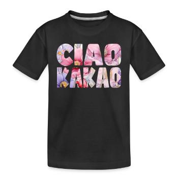 Ciao Cocoa Floral Pattern - Kids' Premium Organic T-Shirt - black - Front