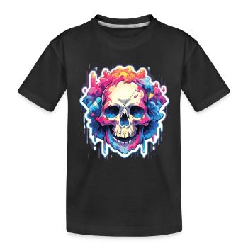 Totenkopf - Kinder Premium Bio T-Shirt - Schwarz - Vorne