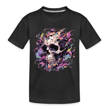 Totenkopf - Kinder Premium Bio T-Shirt - Schwarz - Vorne