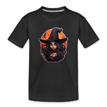 Sorcière d’Halloween - T-shirt bio Premium Enfant - noir - Devant