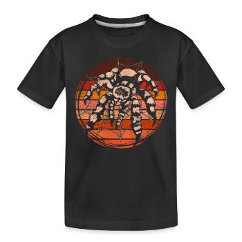 Retro Vogelspinne Arachnide Geschenk Tier Spinne - Kinder Premium Bio T-Shirt - Schwarz - Vorne