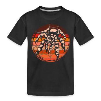 Tierliebhaber Arachnide Retro Tarantel Spinne - Kinder Premium Bio T-Shirt - Schwarz - Vorne