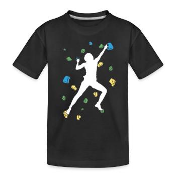 Bouldering Bouldering Climbing Boulderer Bouldering - Kids' Premium Organic T-Shirt - black - Front