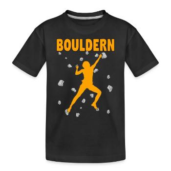 Bouldering Bouldering Climbing Boulderer Bouldering - Kids' Premium Organic T-Shirt - black - Front