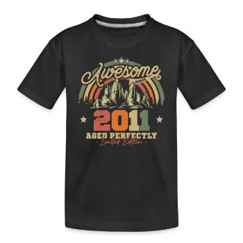 Cadeau d’anniversaire vintage 2011, 12/13 ans - T-shirt bio Premium Enfant - noir - Devant