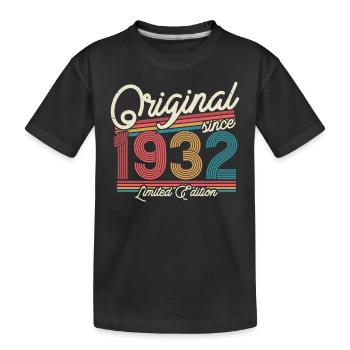 Vintage 1932 Geburtstagsgeschenk - Kinder Premium Bio T-Shirt - Schwarz - Vorne