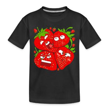 Fruit d’été Fruit Rouge Cadeau Fraise Drôle - T-shirt bio Premium Enfant - noir - Devant