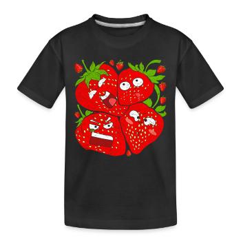 Fruits rouges Fruit Fruit Cadeau Fraise Drôle - T-shirt bio Premium Enfant - noir - Devant