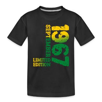 1967 September Limited Edition 56th Birthday Deco - Kids' Premium Organic T-Shirt - black - Front