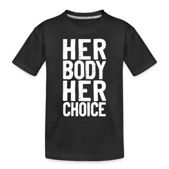 Féministe son corps son choix - T-shirt bio Premium Enfant - noir - Devant
