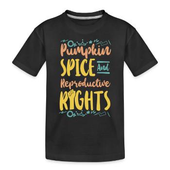 Feminist Pumpkin Spice & - Kinder Premium Bio T-Shirt - Schwarz - Vorne