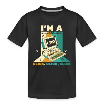 I'm A Programmer Click Software Engineer Coder - Kids' Premium Organic T-Shirt - black - Front
