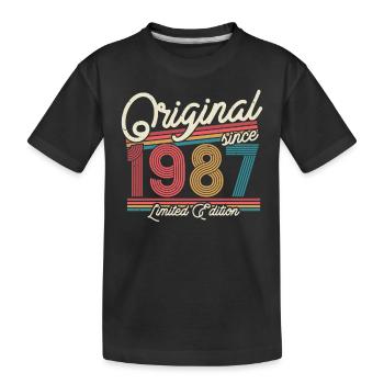 Cadeau 1987 né 36/37 ans - T-shirt bio Premium Enfant - noir - Devant