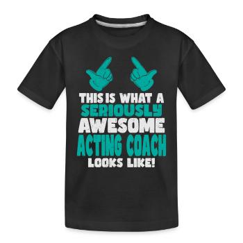 This is what a cool awesome acting Coach looks - Kinder Premium Bio T-Shirt - Schwarz - Vorne