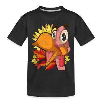 Autumn Foliage Sunflower Bird Gift Turkey - Kids' Premium Organic T-Shirt - black - Front