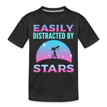 Facilement distrait par Stars Astronomy Astronomer - T-shirt bio Premium Enfant - noir - Devant