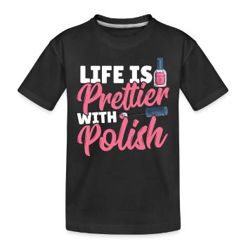 La vie est plus belle avec la laque Nail Tech - T-shirt bio Premium Enfant - noir - Devant