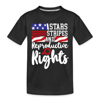 Feminist Stars Stripes & - Kinder Premium Bio T-Shirt - Schwarz - Vorne