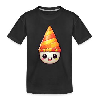 Candy Corn Halloween Kawaii - Kids' Premium Organic T-Shirt - black - Front