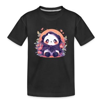 Panda Pandas Panda Ours Bébés Pandas Animaux - T-shirt bio Premium Enfant - noir - Devant