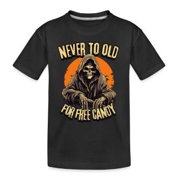 Grim Reaper Halloween Vollmond - Süßes oder Saures - Kinder Premium Bio T-Shirt - Schwarz - Vorne