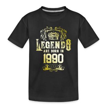 1990 Legends Birthday - Kids' Premium Organic T-Shirt - black - Front