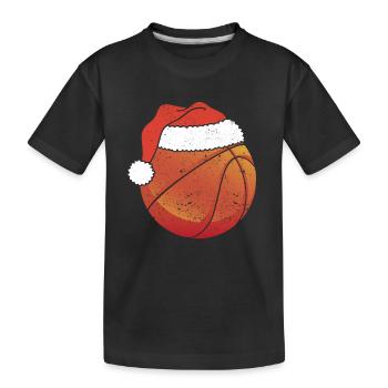 Bal de Noël de basketball Chapeau du Père Noël - T-shirt bio Premium Enfant - noir - Devant