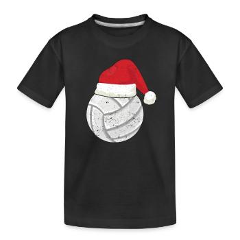 Volleyball Bal de Noël Chapeau du Père Noël - T-shirt bio Premium Enfant - noir - Devant