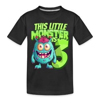 Ce petit monstre a 3 - trois ans - 3. - T-shirt bio Premium Enfant - noir - Devant