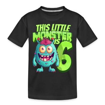 Dieses Kleine Monster Ist 6 - Sechs Jahre - 6. - Kinder Premium Bio T-Shirt - Schwarz - Vorne