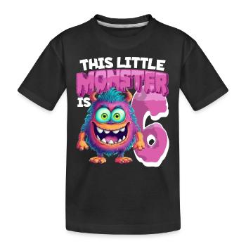 Dieses Kleine Monster Ist 6 - Sechs Jahre - 6. - Kinder Premium Bio T-Shirt - Schwarz - Vorne
