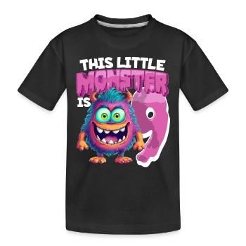 Ce petit monstre a 9 - neuf ans - 9. - T-shirt bio Premium Enfant - noir - Devant