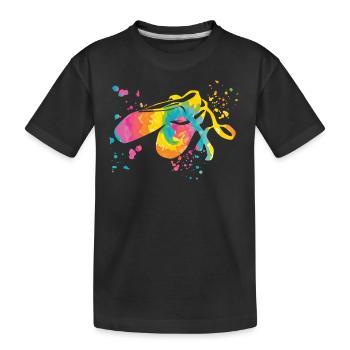 Ballettschuhe Tänzerin Frau Ballerina - Kinder Premium Bio T-Shirt - Schwarz - Vorne