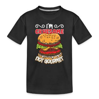 Horror Burger Fastfood Halloween Scary Food Monste - Kinder Premium Bio T-Shirt - Schwarz - Vorne