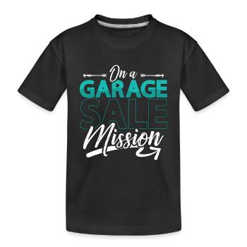 Ventes de garage sur un marché aux puces Mission de vente de garage - T-shirt bio Premium Enfant - noir - Devant