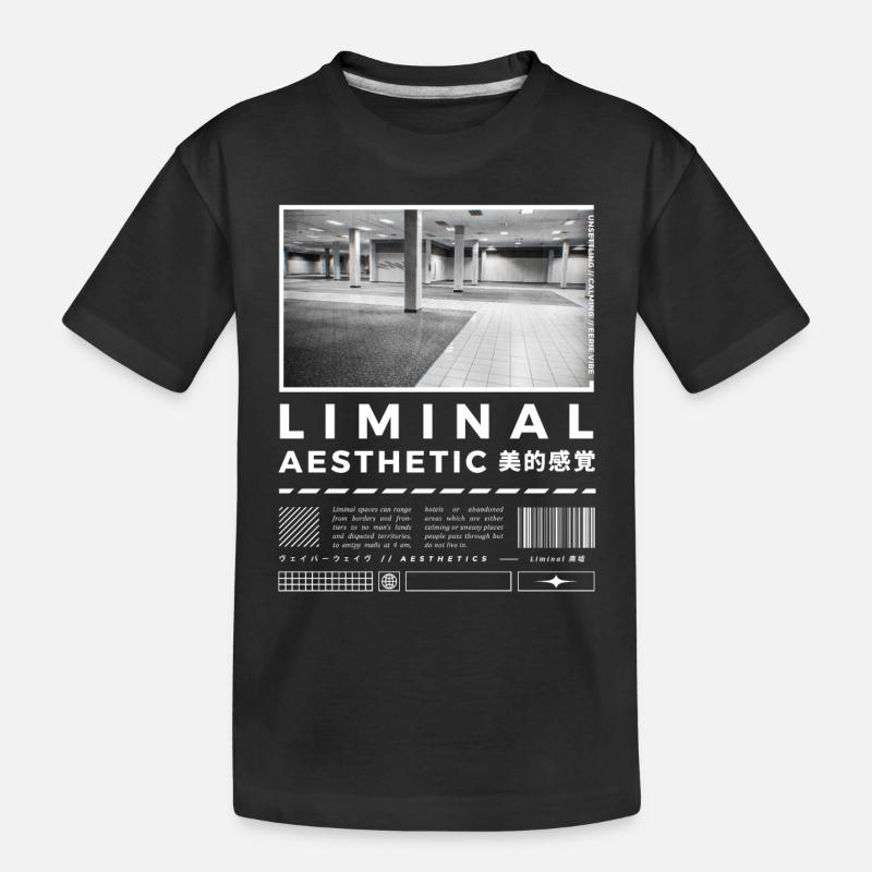 Liminal Spaces Retro 80s & 90s Backrooms Vaporwave - Kinder Premium Bio T-Shirt - Schwarz