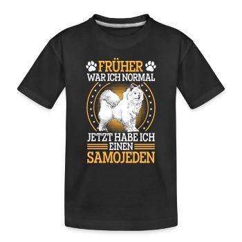Samojede früher normal Samojedenspitz - Kinder Premium Bio T-Shirt - Schwarz - Vorne