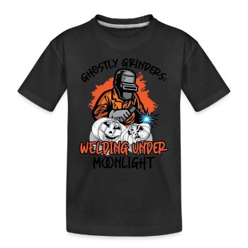 Gespenstische Grinder: Schweißen im Mondschein - Kinder Premium Bio T-Shirt - Schwarz - Vorne