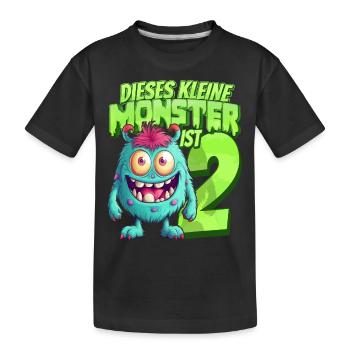 Dieses kleine Monster ist 2 - zwei Jahre - 2. - Kinder Premium Bio T-Shirt - Schwarz - Vorne