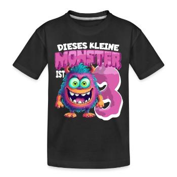 Dieses kleine Monster ist 3 - drei Jahre - 3. - Kinder Premium Bio T-Shirt - Schwarz - Vorne