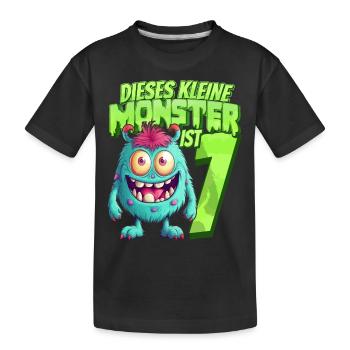Dieses kleine Monster ist 7 - sieben Jahre - 7. - Kinder Premium Bio T-Shirt - Schwarz - Vorne