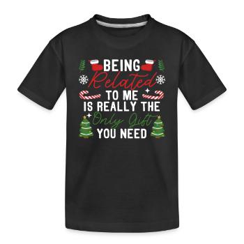 Être lié à moi Famille de Noël drôle - T-shirt bio Premium Enfant - noir - Devant