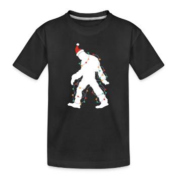 Bigfoot Père Noël Lumières de l’arbre de Noël Noël Noël - T-shirt bio Premium Enfant - noir - Devant