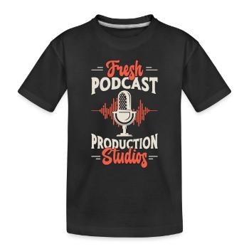 Podcasting Fresh Podcast Production Microphone - Kids' Premium Organic T-Shirt - black - Front
