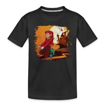Sorcières de pleine lune Balai Sorcière effrayante d’Halloween - T-shirt bio Premium Enfant - noir - Devant