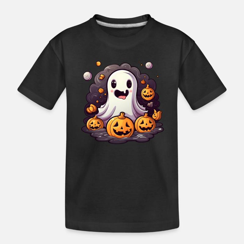 Geist Kawaii - Kinder Premium Bio T-Shirt - Schwarz