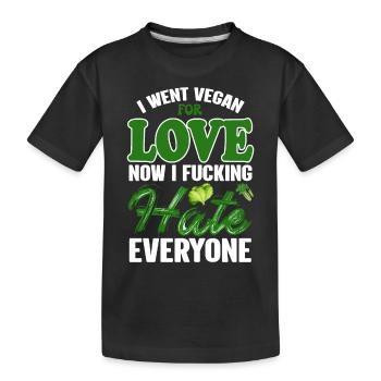 Véganisme végétalien - T-shirt bio Premium Enfant - noir - Devant