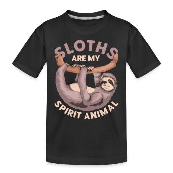 Zoo Tier Lustiges Geschenk Tropisches Faultier - Kinder Premium Bio T-Shirt - Schwarz - Vorne