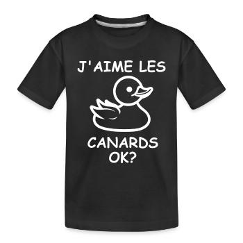 J'aime les canards - T-shirt bio Premium Enfant - noir - Devant